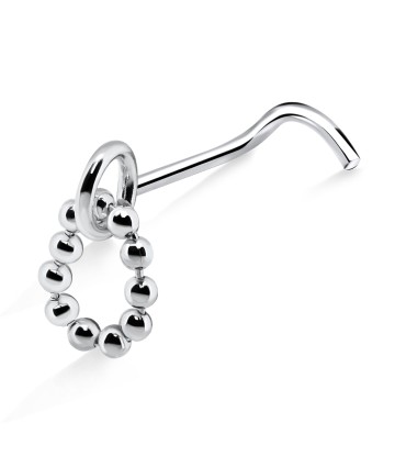 Necklace Shaped Silver Curved Nose Stud NSKB-50